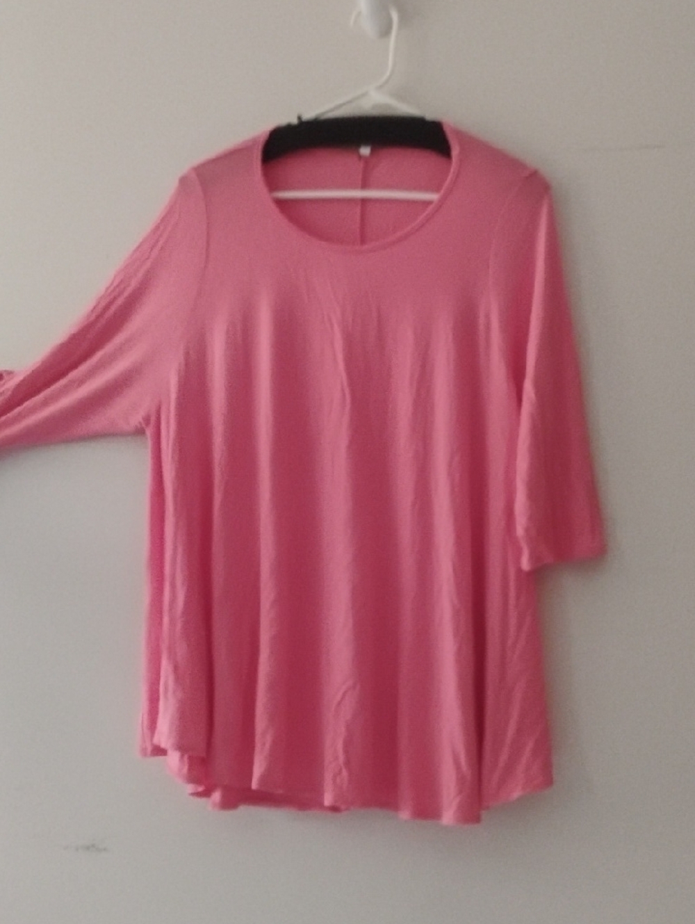 American Curvy Women's Pink Scoop Neck Tunic Top 5x